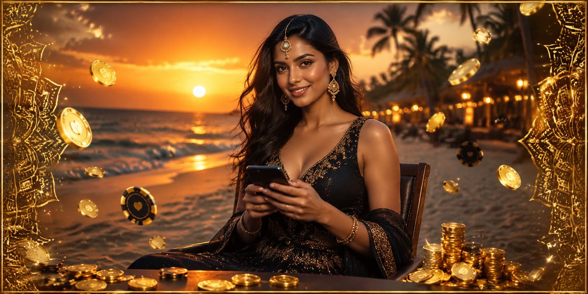 Poker game played on a beach setting in Goa, popular for live casino gaming